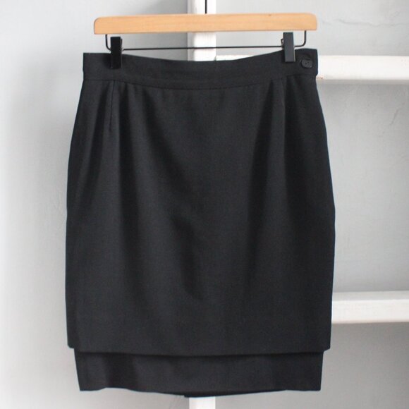 Gianni Versace Genny Vintage Black Tiered Pencil Skirt Size 10 US / 44 Italy - Picture 7 of 8